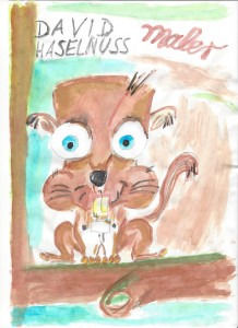 David Haselnuss ist ein malerndes Eichhörnchen